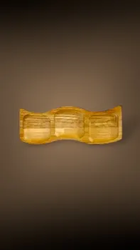 מגש עץ מחולק בצורת גל