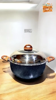 סיר נון-סטיק עם מכסה זכוכית 28 ס"מ