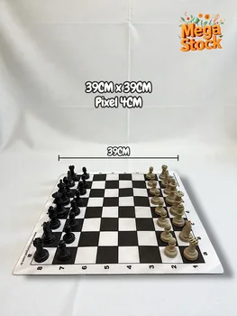 סט שחמט עם לוח בד מתקפל