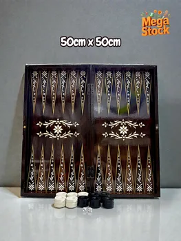 סט שש בש ודמקה מעץ יוקרתי