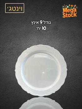 צלחת חד פעמית 9 אינץ' לבנה
