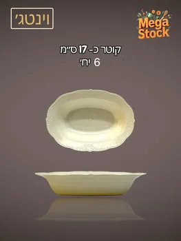 קסרול חד פעמי אובלי קרם