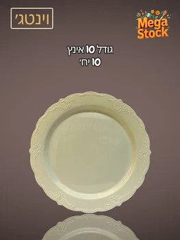 צלחת חד פעמית 10 אינץ' קרם
