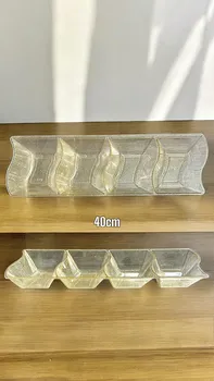 מגש פלסטיק נצנץ זהב מחולק לארבעה