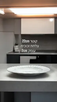 צלחת זכוכית עמוקה 22 ס"מ