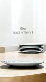 סט 6 צלחות זכוכית שטוחות 23 ס"מ