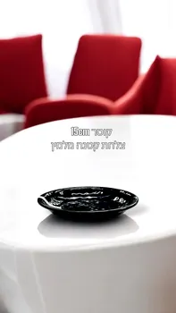 צלחת קטנה מלמין שחורה 15 ס"מ