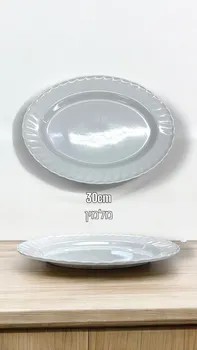 מגש אובאלי מלמין לבן 30 ס"מ